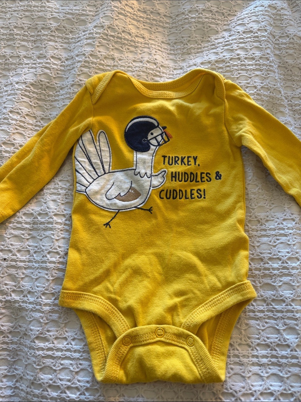 Carter's Yellow Turkey Huddles & Cuddles Baby One-Piece